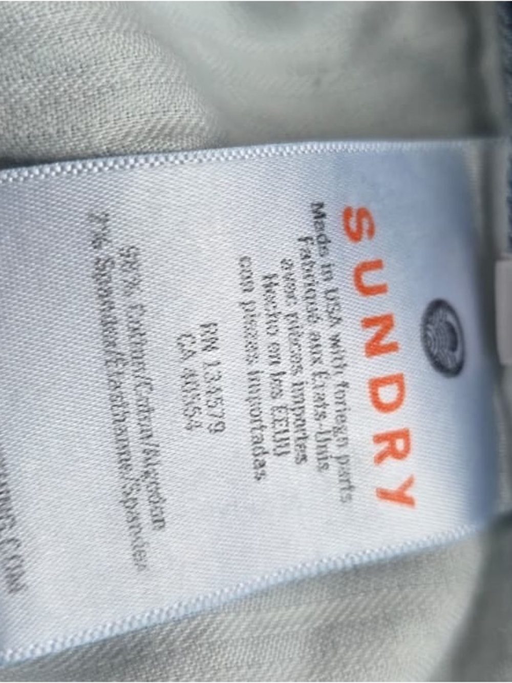 Sundry Light Blue Denim Skirt with Contrast Stitching - Picture 11 of 14